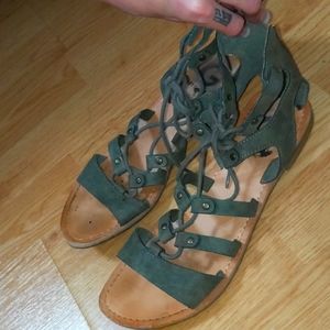 Army green sandals